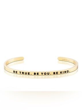 Mantraband Be True Be You Be Kind Bracelet Gold Cuff Inspirational Bangle